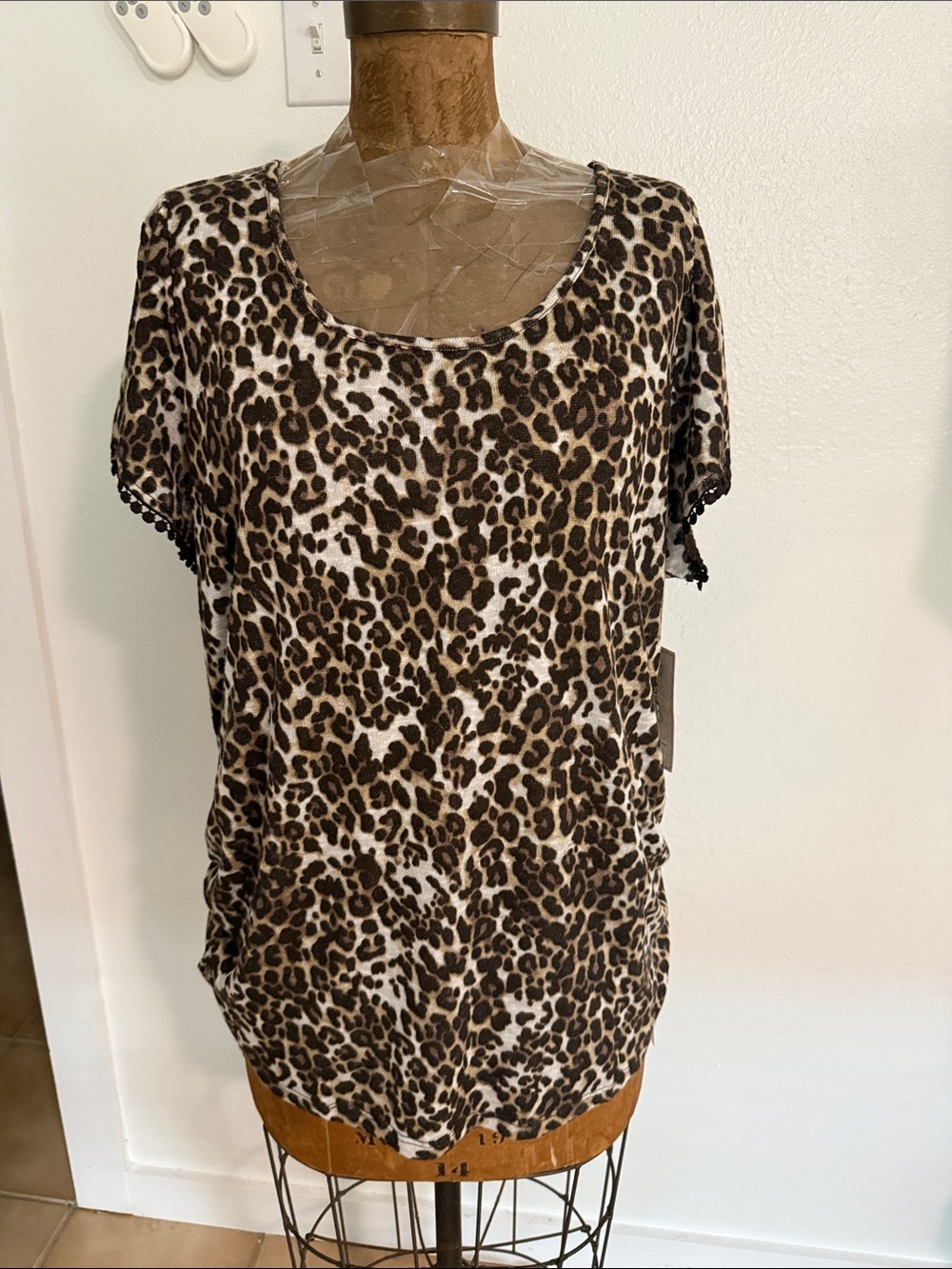 French Laundry Leopard Scoop Neck Top - Brown, Black